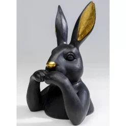 Deko & Geschenkartikel-KARE Design Deko Figur Sweet Rabbit Schwarz 23Cm