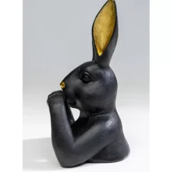 Deko & Geschenkartikel-KARE Design Deko Figur Sweet Rabbit Schwarz 23Cm