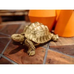 Deko & Geschenkartikel-KARE Design Deko Figur Turtle Gold Klein