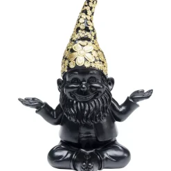 Deko & Geschenkartikel-KARE Design Deko Figur Zwerg Meditation Schwarz Gold 19