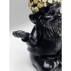 Deko & Geschenkartikel-KARE Design Deko Figur Zwerg Meditation Schwarz Gold 19