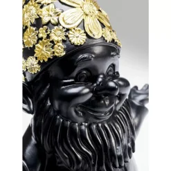 Deko & Geschenkartikel-KARE Design Deko Figur Zwerg Meditation Schwarz Gold 19