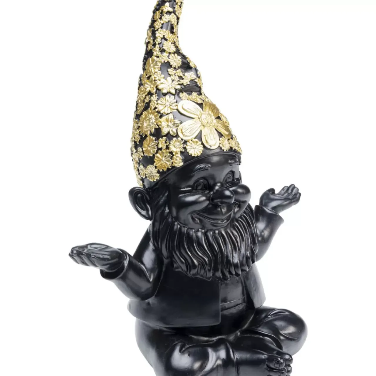 Deko & Geschenkartikel-KARE Design Deko Figur Zwerg Meditation Schwarz Gold 19