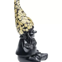 Deko & Geschenkartikel-KARE Design Deko Figur Zwerg Meditation Schwarz Gold 19