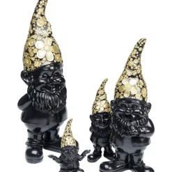Deko & Geschenkartikel-KARE Design Deko Figur Zwerg Meditation Schwarz Gold 19
