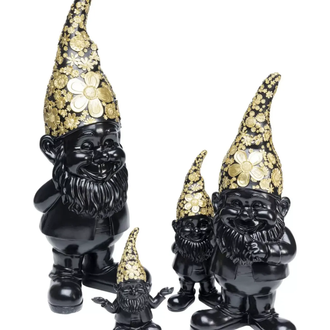 Deko & Geschenkartikel-KARE Design Deko Figur Zwerg Meditation Schwarz Gold 19