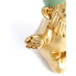 Deko & Geschenkartikel-KARE Design Deko Figur Zwerg Meditation Gold Grun 19Cm