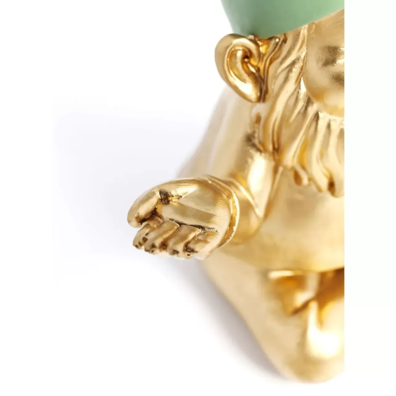 Deko & Geschenkartikel-KARE Design Deko Figur Zwerg Meditation Gold Grun 19Cm