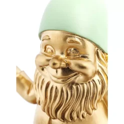Deko & Geschenkartikel-KARE Design Deko Figur Zwerg Meditation Gold Grun 19Cm