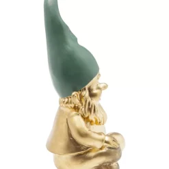 Deko & Geschenkartikel-KARE Design Deko Figur Zwerg Sitting Gold Grun 19Cm