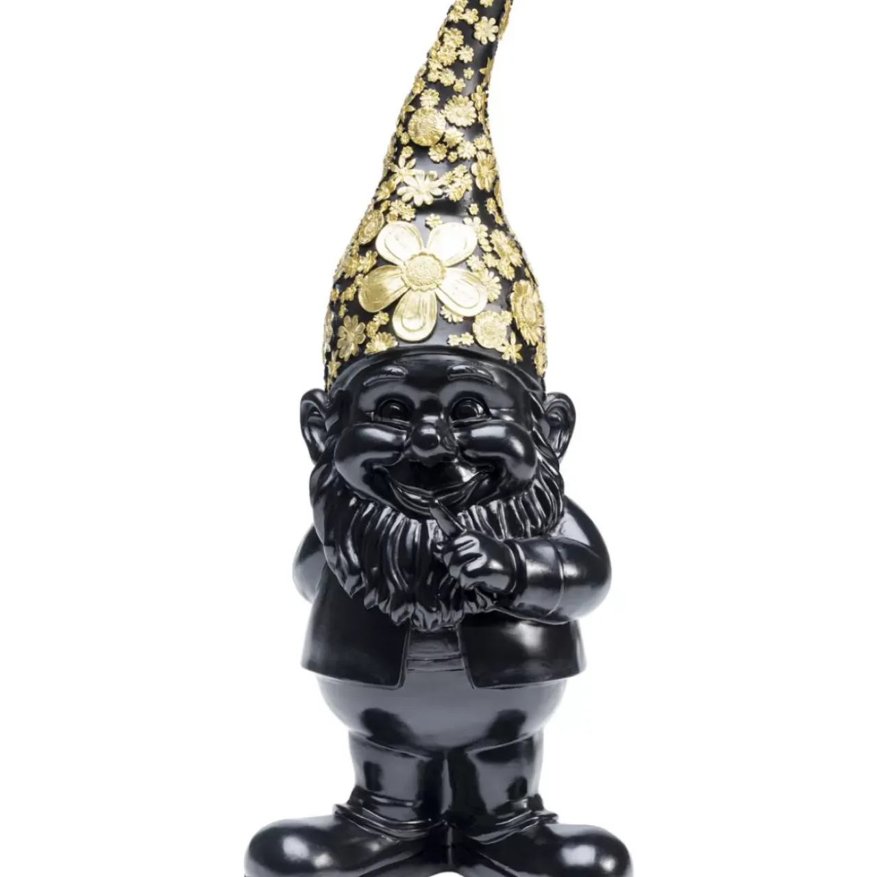 Deko & Geschenkartikel-KARE Design Deko Figur Zwerg Standing Schwarz Gold 46Cm
