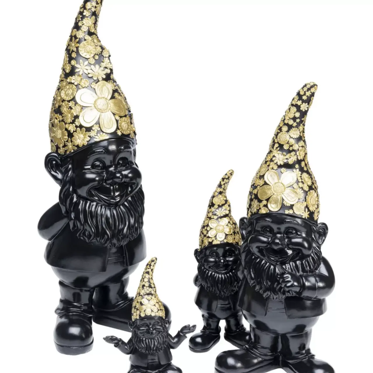Deko & Geschenkartikel-KARE Design Deko Figur Zwerg Standing Schwarz Gold 30Cm