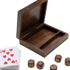 Deko & Geschenkartikel-KARE Design Deko Karten Box Gamble Wood (7/Tlg.)
