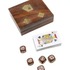 Deko & Geschenkartikel-KARE Design Deko Karten Box Gamble Wood (7/Tlg.)