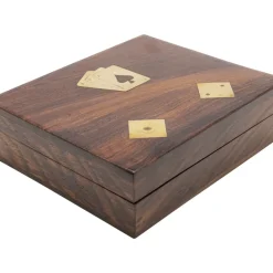Deko & Geschenkartikel-KARE Design Deko Karten Box Gamble Wood (7/Tlg.)