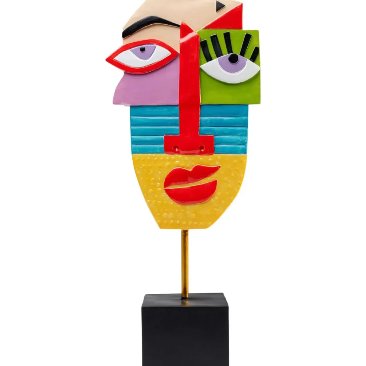Deko & Geschenkartikel-KARE Design Deko Objekt Abstract Face Multicolour 52Cm