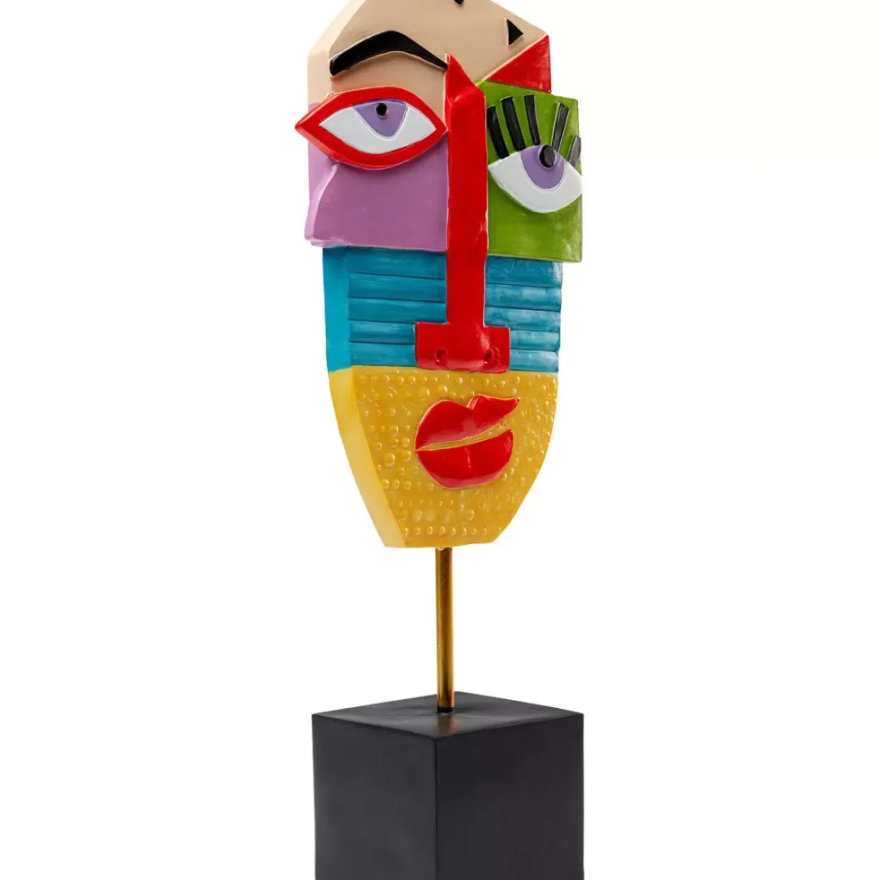 Deko & Geschenkartikel-KARE Design Deko Objekt Abstract Face Multicolour 52Cm