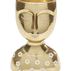 Deko & Geschenkartikel-KARE Design Deko Objekt Daisy Head Gold 19Cm