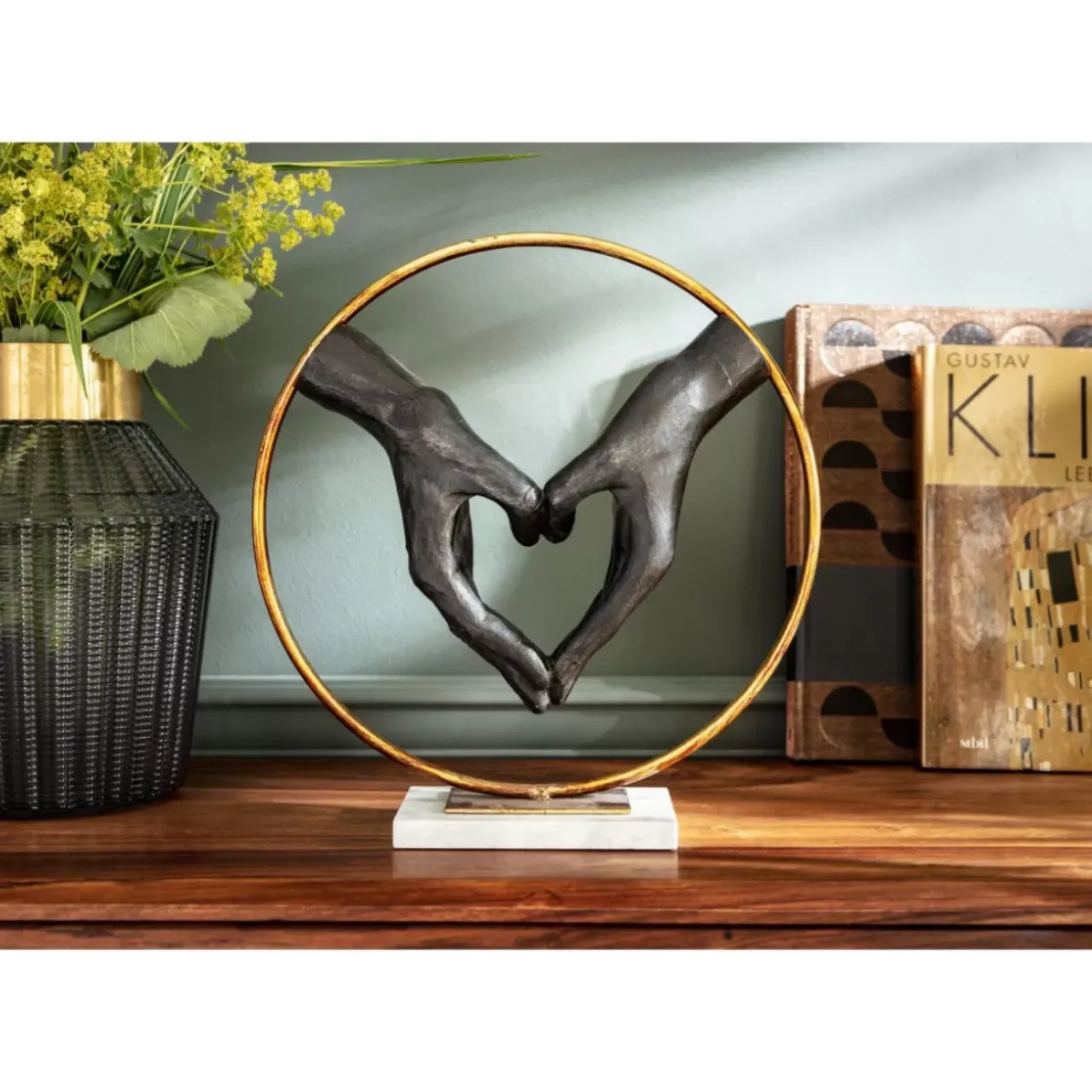 Deko & Geschenkartikel-KARE Design Deko Objekt Elements Heart Hand 33,5Cm