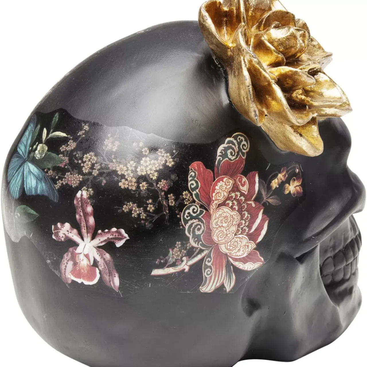 Deko & Geschenkartikel-KARE Design Deko Objekt Flower Skull 22Cm