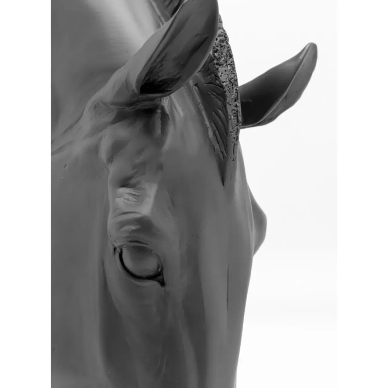Deko & Geschenkartikel-KARE Design Deko Objekt Horse Face Schwarz 57Cm