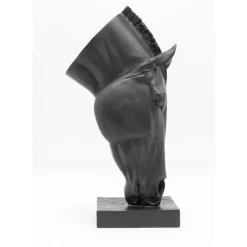 Deko & Geschenkartikel-KARE Design Deko Objekt Horse Face Schwarz 57Cm