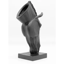 Deko & Geschenkartikel-KARE Design Deko Objekt Horse Face Schwarz 57Cm