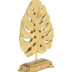 Deko & Geschenkartikel-KARE Design Deko Objekt Monstera Leaf Gold 26Cm