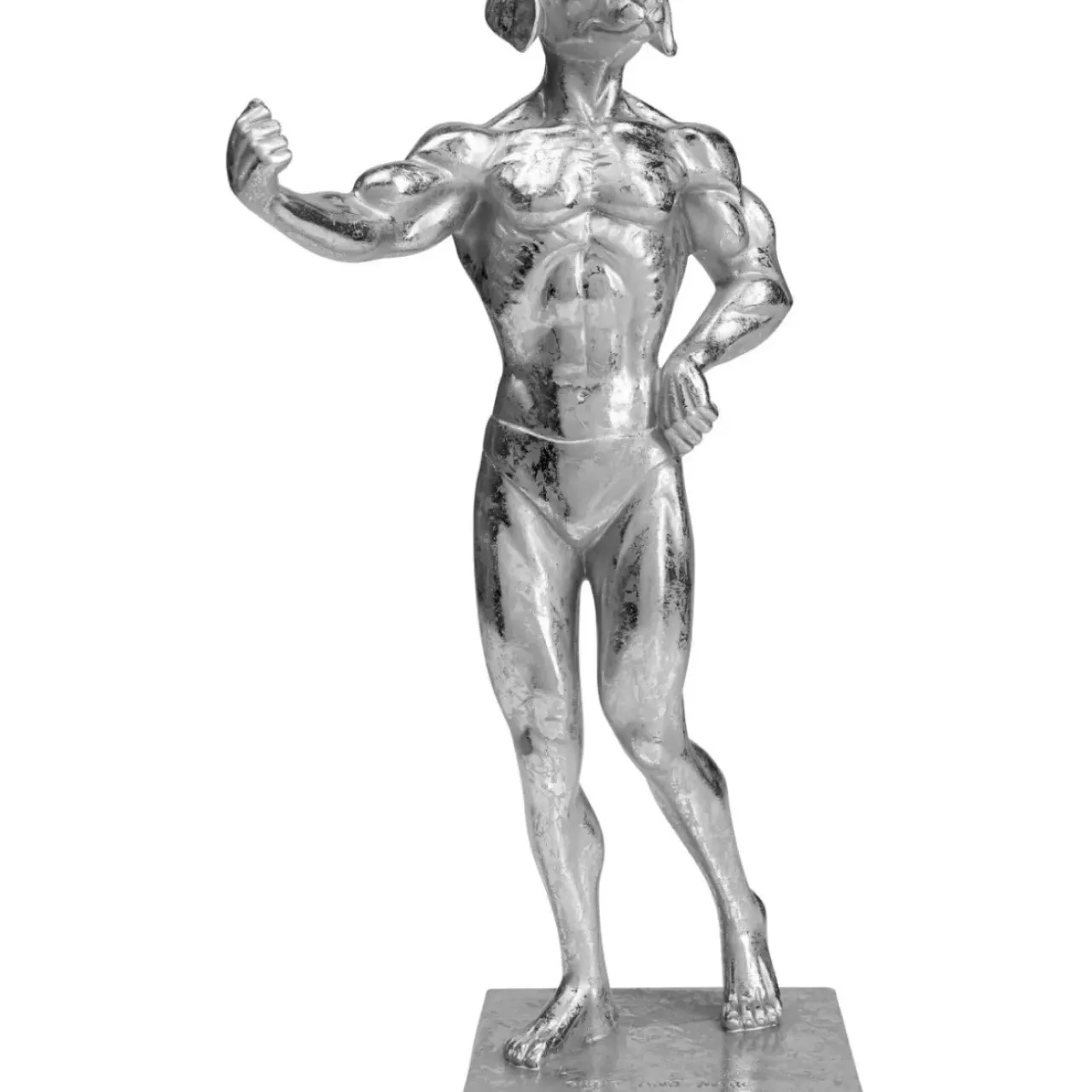 Deko & Geschenkartikel-KARE Design Deko Objekt Muscle Dog Silber