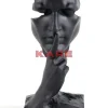 Deko & Geschenkartikel-KARE Design Deko Objekt Quiet Face Schwarz 31Cm