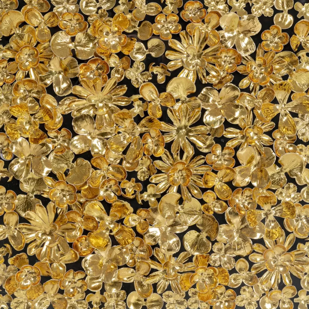 Bilder-KARE Design Deko Rahmen Gold Flower 60X60Cm