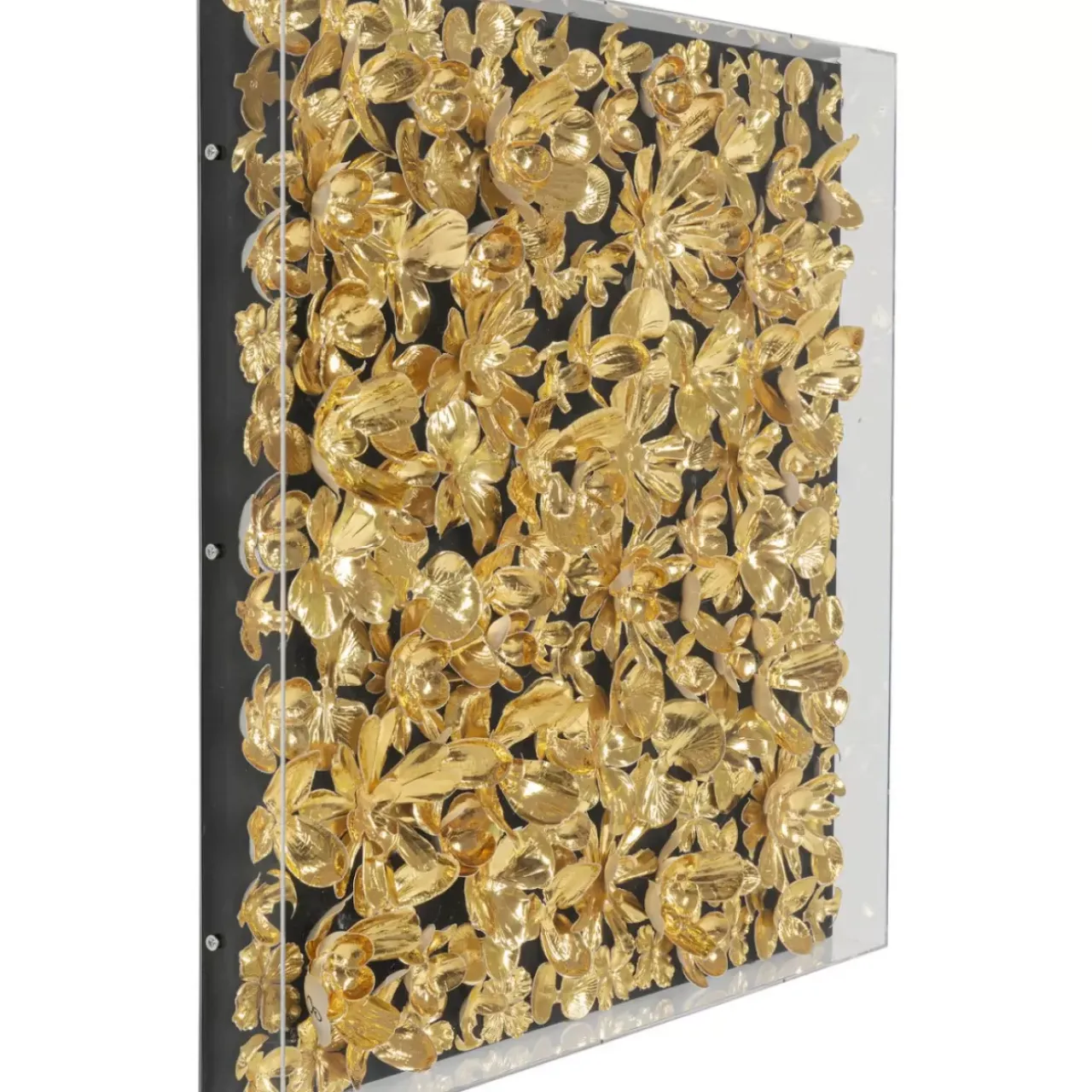Bilder-KARE Design Deko Rahmen Gold Flower 60X60Cm