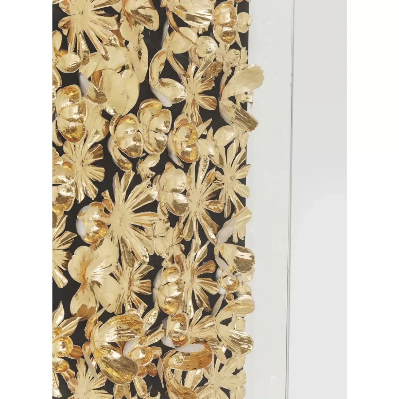 Bilder-KARE Design Deko Rahmen Gold Flower 120X120Cm