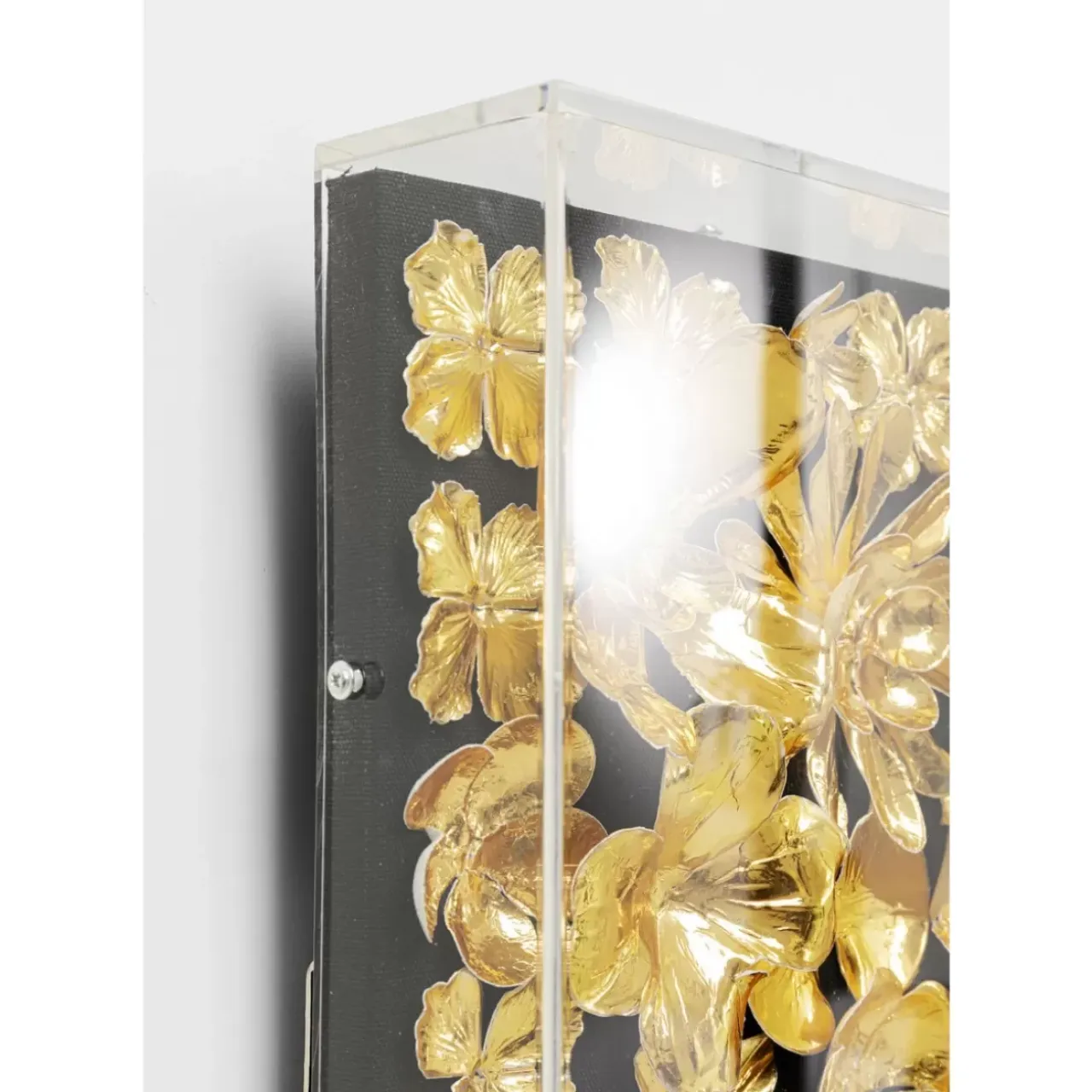 Bilder-KARE Design Deko Rahmen Gold Flower 80X80Cm