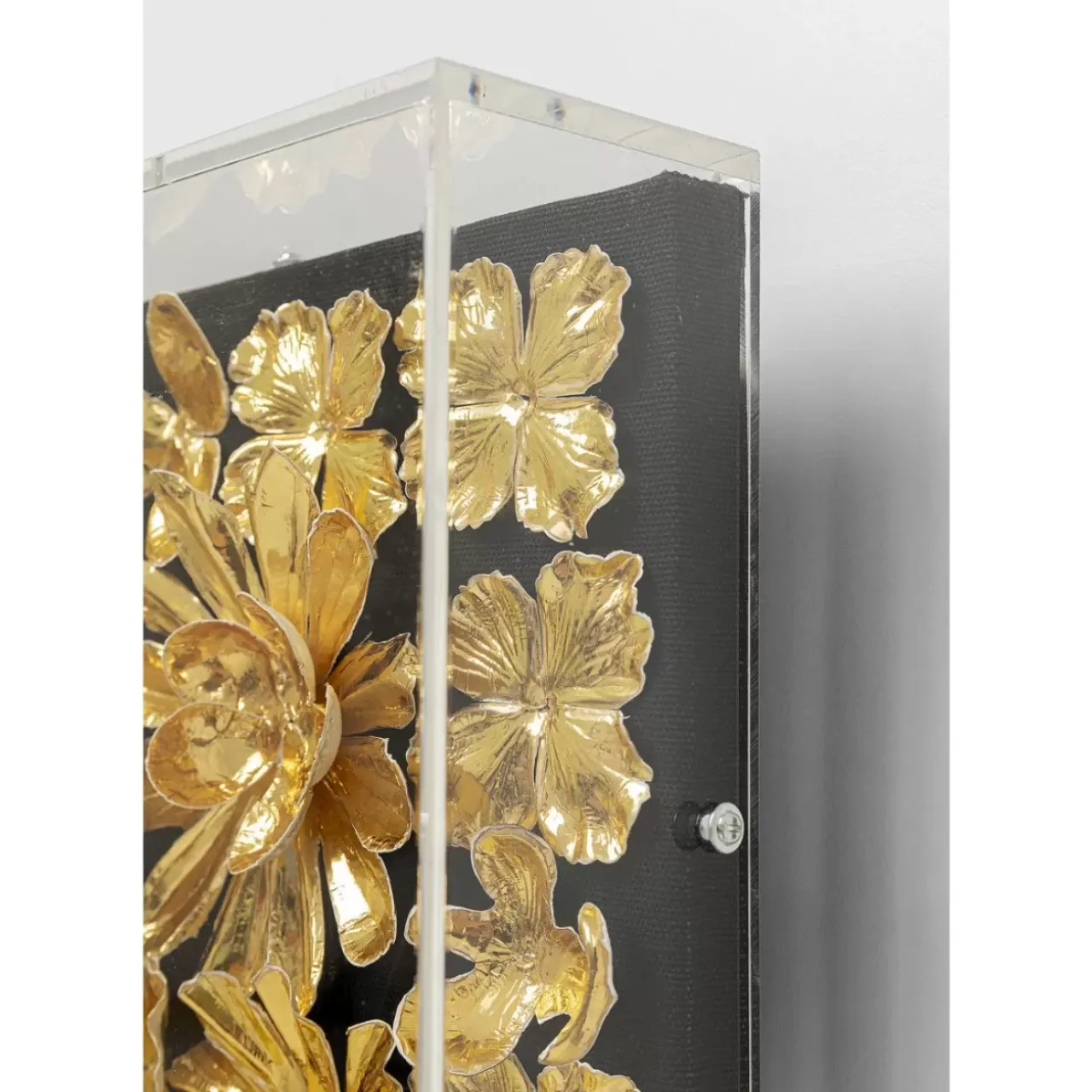 Bilder-KARE Design Deko Rahmen Gold Flower 80X80Cm