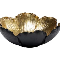 Deko & Geschenkartikel-KARE Design Deko Schale Flower Bloom Schwarz Gold O25Cm