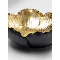 Deko & Geschenkartikel-KARE Design Deko Schale Flower Bloom Schwarz Gold O25Cm