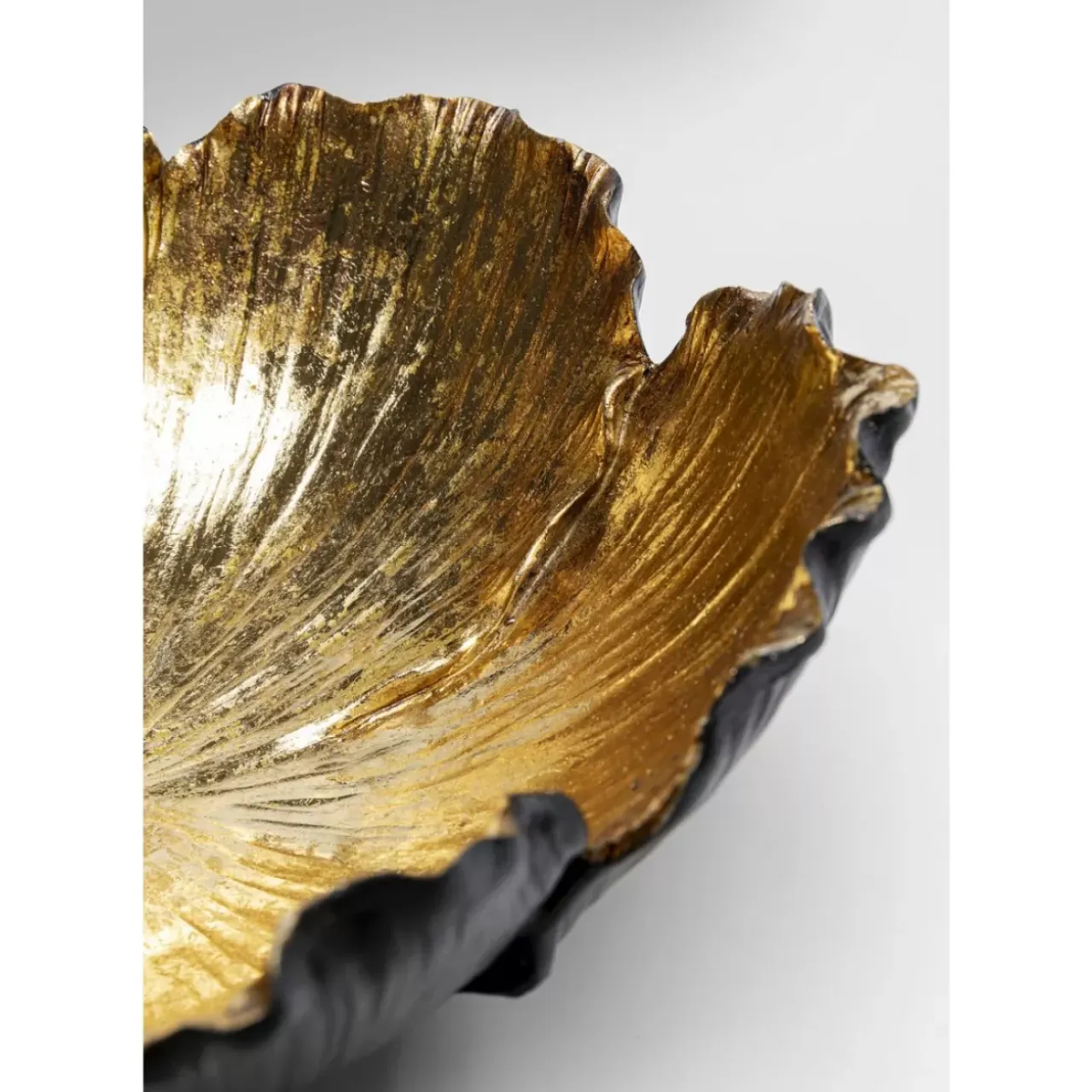 Deko & Geschenkartikel-KARE Design Deko Schale Flower Bloom Schwarz Gold O25Cm