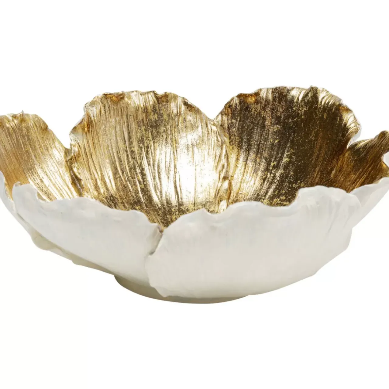 Deko & Geschenkartikel-KARE Design Deko Schale Flower Bloom Creme Gold O25Cm
