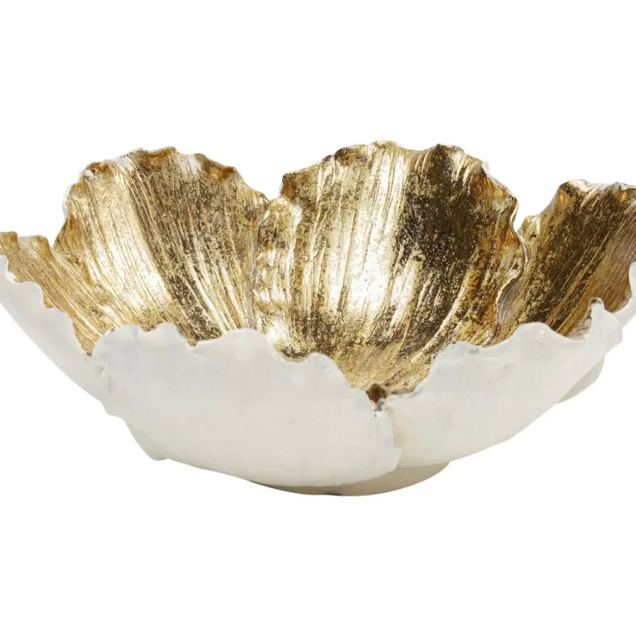 Deko & Geschenkartikel-KARE Design Deko Schale Flower Bloom Creme Gold O20Cm