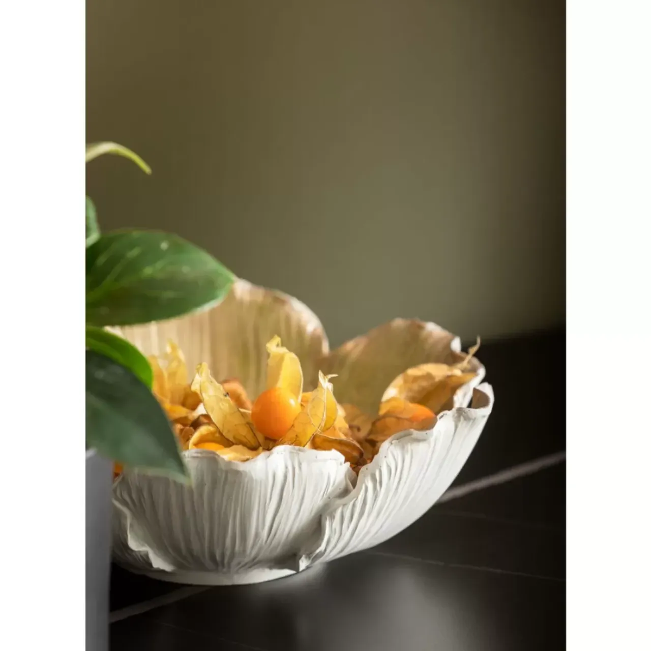 Deko & Geschenkartikel-KARE Design Deko Schale Flower Bloom Creme Gold O20Cm