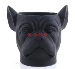 Aufbewahrung & Ordnung-KARE Design Deko Ubertopf Bulldog Schwarz