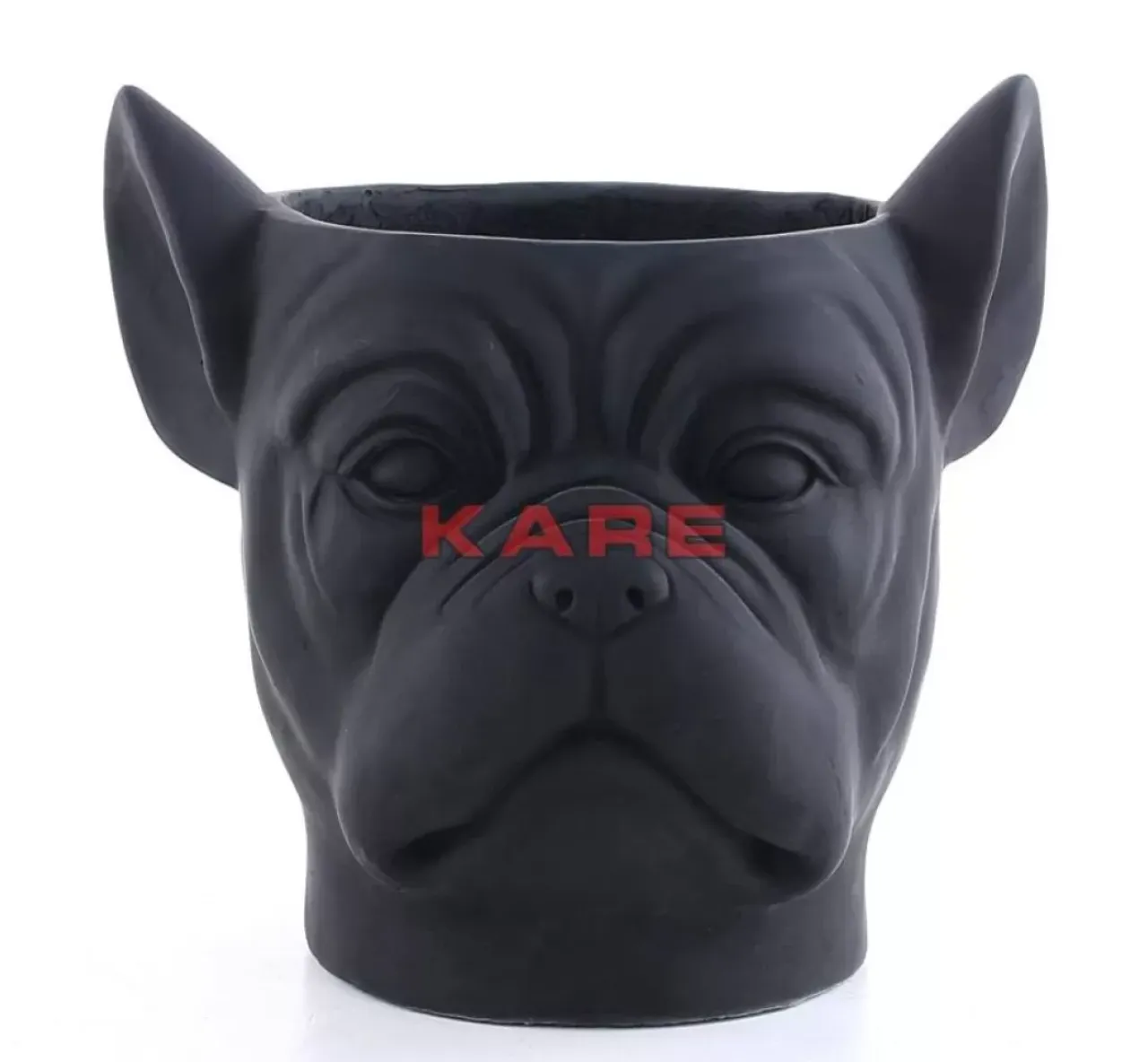 Aufbewahrung & Ordnung-KARE Design Deko Ubertopf Bulldog Schwarz