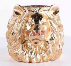 Aufbewahrung & Ordnung-KARE Design Deko Ubertopf Lion Gold