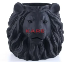 Aufbewahrung & Ordnung-KARE Design Deko Ubertopf Lion Schwarz