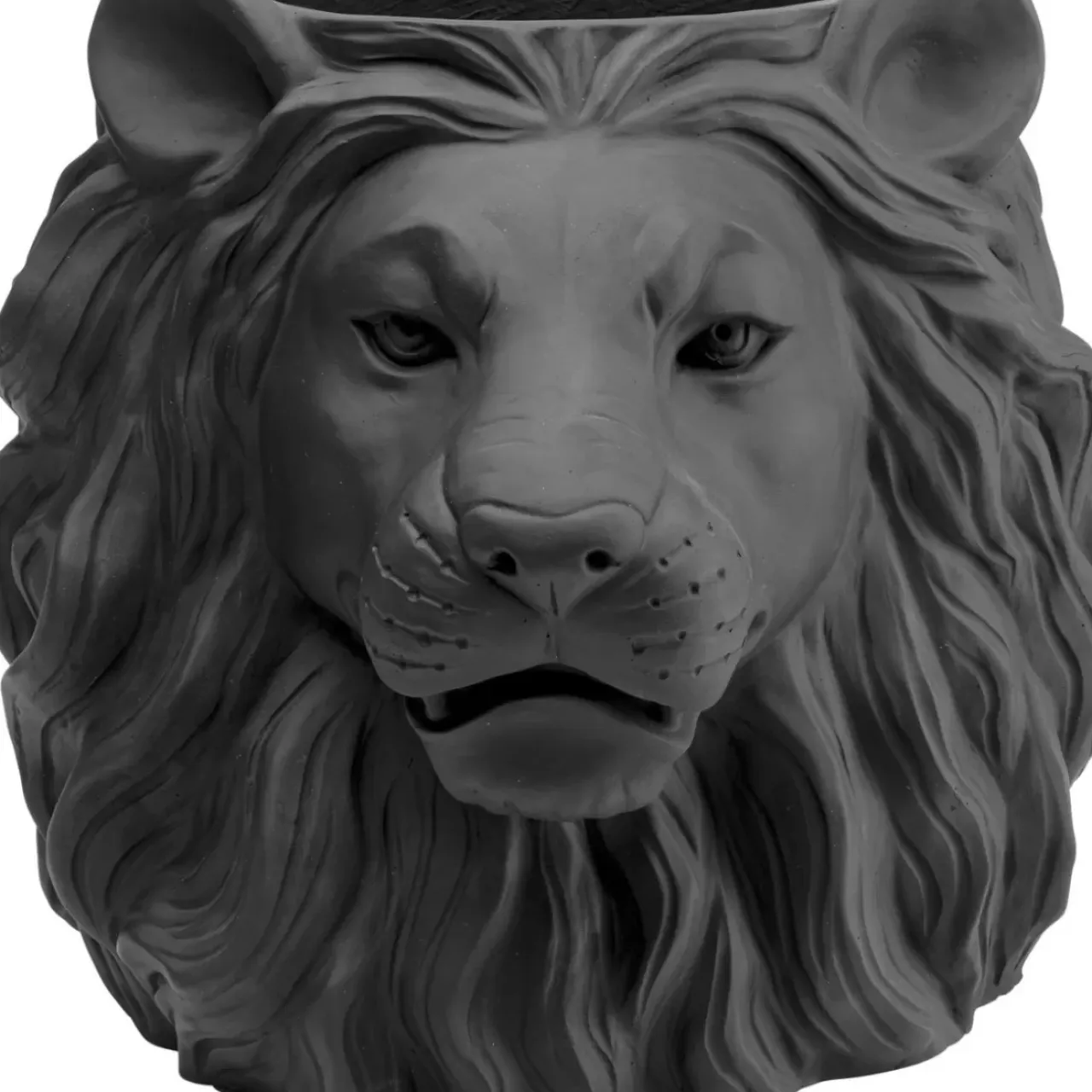 Aufbewahrung & Ordnung-KARE Design Deko Ubertopf Lion Schwarz