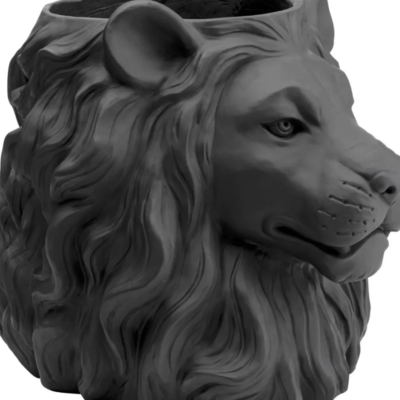 Aufbewahrung & Ordnung-KARE Design Deko Ubertopf Lion Schwarz