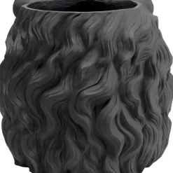 Aufbewahrung & Ordnung-KARE Design Deko Ubertopf Lion Schwarz