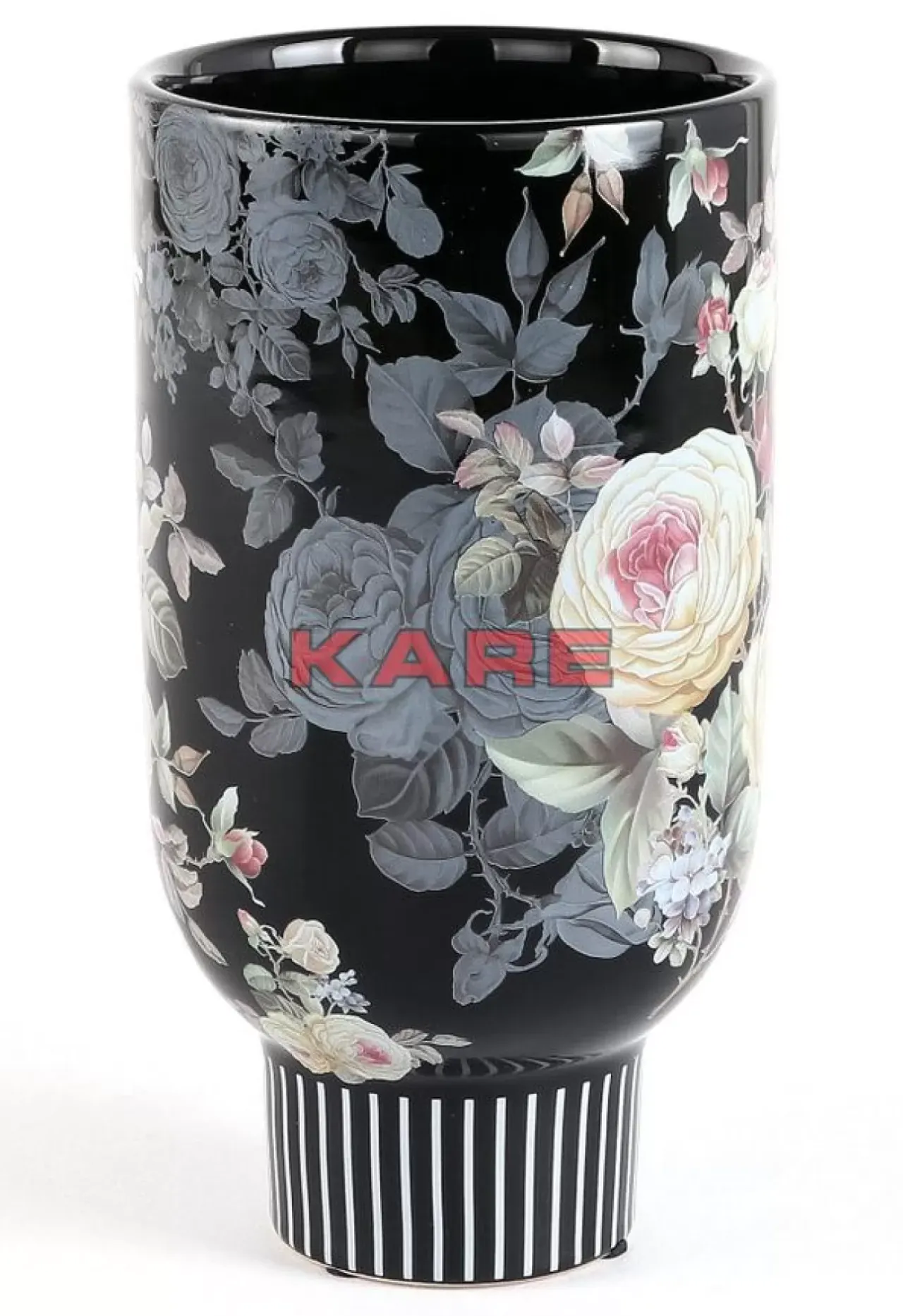 Vasen-KARE Design Deko Vase Rose Magic Schwarz 27Cm
