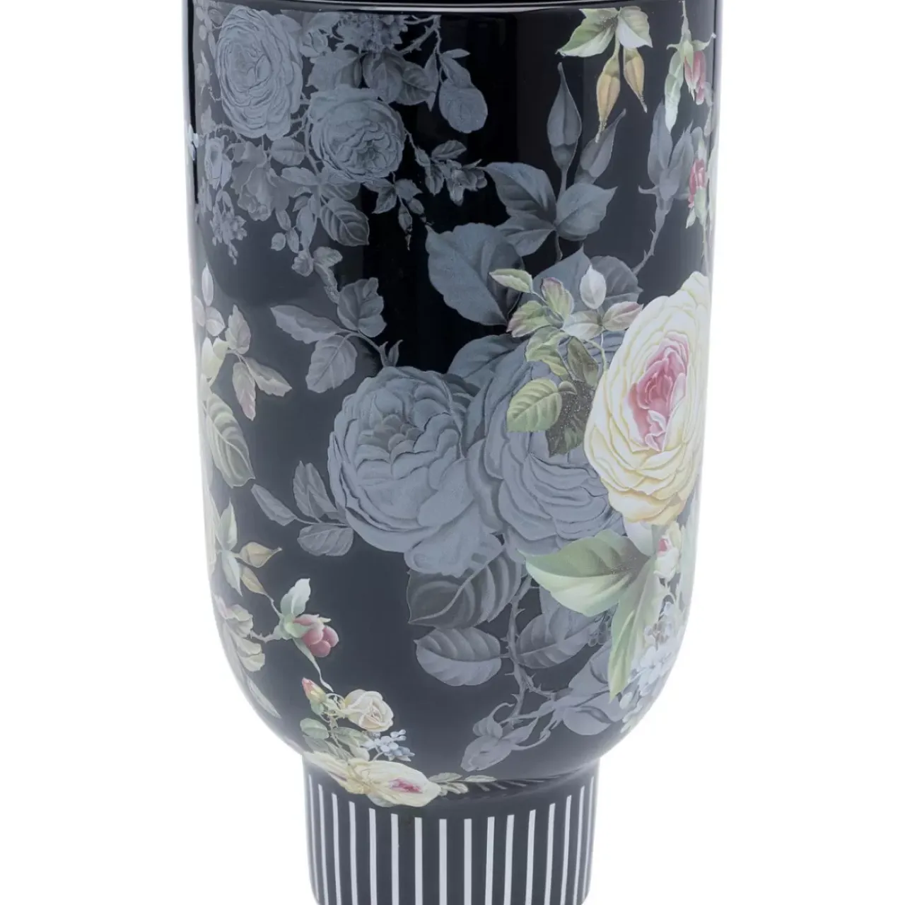Vasen-KARE Design Deko Vase Rose Magic Schwarz 27Cm
